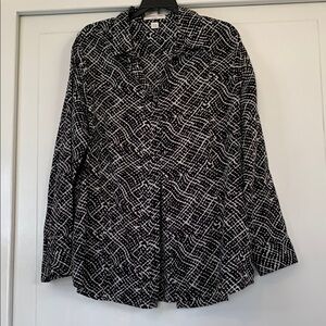 Black and White Patterned Blouse